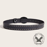 Skull And Snake Buckle Gothic Rivet PU Leather Belt | Gthic.com