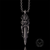 Skull Dagger Sterling Silver Gothic Pendant