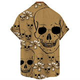 Skull Flowers Spandex Hawaiian Shirt | Gthic.com