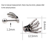 Boucles d'oreilles à tige en argent sterling avec tête de mort gothique