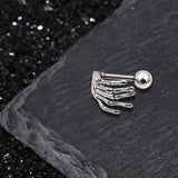 Boucles d'oreilles à tige en argent sterling avec tête de mort gothique