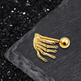 Boucles d'oreilles à tige en argent sterling avec tête de mort gothique