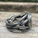 Skull Head Octopus Tentacles Sterling Silver Ring | Gthic.com