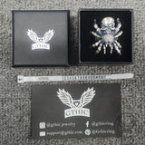 Skull Head Spider Sterling Silver Biker Ring