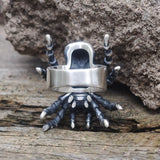 Skull Head Spider Sterling Silver Biker Ring | Gthic.com