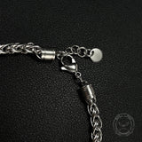 Skull Head Tiger's Eye Stone Stainless Steel Bracelet