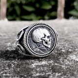 Skull Hobo Nickel Sterling Silver Ring