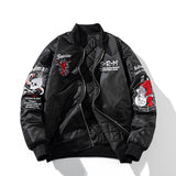 Skull Snake Embroidery Thickened Baseball Uniform Flight Jacket| Gthic.com