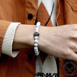 Totenkopf-Armband aus Edelstahlperlen