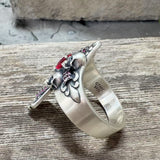 Skulls Cross Sterling Silver Ring | Gthic.com