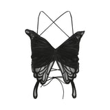 Slim Fit Sexy Lace-Up Backless Butterfly Strappy Vest | Gthic.com