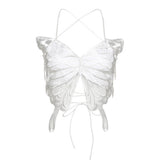 Slim Fit Sexy Lace-Up Backless Butterfly Strappy Vest | Gthic.com