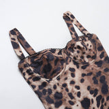 Slim Fit Sexy Leopard Print Jumpsuit | Gthic.com