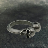 Smiling Skull Sterling Silver Open Ring | Gthic.com
