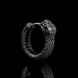 Snake Ouroboros Sterling Silver Huggie Earrings | Gthic.com