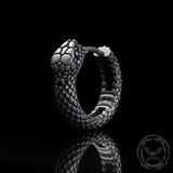 Snake Ouroboros Sterling Silver Huggie Earrings