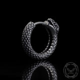 Snake Ouroboros Sterling Silver Huggie Earrings