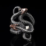 Snake Skeleton Sterling Silver Animal Ring | Gthic.com