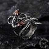 Snake Skeleton Sterling Silver Animal Ring | Gthic.com