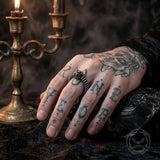 Snake Skeleton Sterling Silver Gothic Biker Ring | Gthic.com