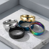 Soccer Pattern Minimalism Stainless Steel Band Ring | Gthic.com