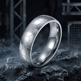 Soccer Pattern Minimalism Stainless Steel Band Ring | Gthic.com