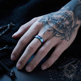 Soccer Pattern Minimalism Stainless Steel Band Ring | Gthic.com