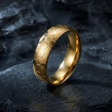 Soccer Pattern Minimalism Stainless Steel Band Ring | Gthic.com