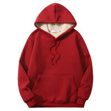Solid Color Multicolor Warm Fleece Sherpa Lined Hoodie