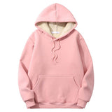 Solid Color Multicolor Warm Fleece Sherpa Lined Hoodie