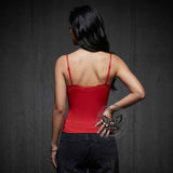 Solid Color Form-Fitting Lace Trim Camisole Top