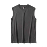 Solid Color Loose Breathable Cotton Sports Vest Top