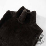 Solid Color Turtleneck Plush Vest Sleeveless Top