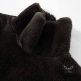 Solid Color Turtleneck Plush Vest Sleeveless Top