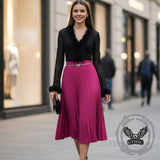 Solid Color V-Neck Mesh Plush Edge Long Sleeve Top | Gthic.com