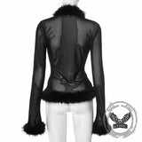 Bustier corsé de cuero de encaje negro