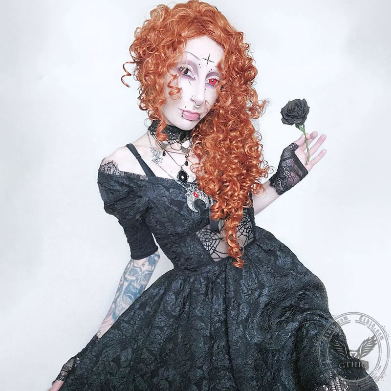 Spider Web Mesh Lolita Gothic Mini Dress Spider Web Mesh Lolita Gothic Mini Dress
