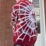 Spider Web Jacquard High Street Crew Neck Sweater 02 | Gthic.com