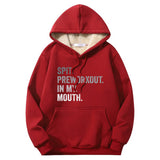 Spit Preworkout In My Mouth Crew Collar Fleece Sherpa Hoodie