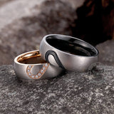 Spliced Heart Titanium Couple Ring | Gthic.com