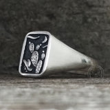 Square Cactus Cowboy Skull Sterling Silver Western Ring