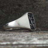 Square Cactus Cowboy Skull Sterling Silver Western Ring