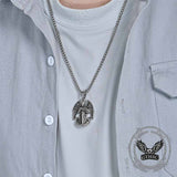 St. Michael Cross Shield Stainless Steel Pendant 02 | Gthic.com