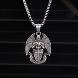 St. Michael Cross Shield Stainless Steel Pendant | Gthic.com