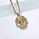 St. Michael Cross Shield Stainless Steel Pendant