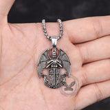 St. Michael Cross Shield Stainless Steel Pendant | Gthic.com