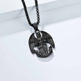 St. Michael Cross Shield Stainless Steel Pendant
