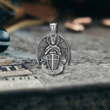 St. Michael Cross Shield Stainless Steel Pendant