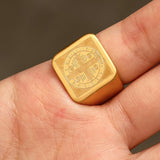 St. Benedict Cross Stainless Steel Christian Ring | Gthic.com