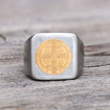 St. Benedict Cross Stainless Steel Christian Ring | Gthic.com